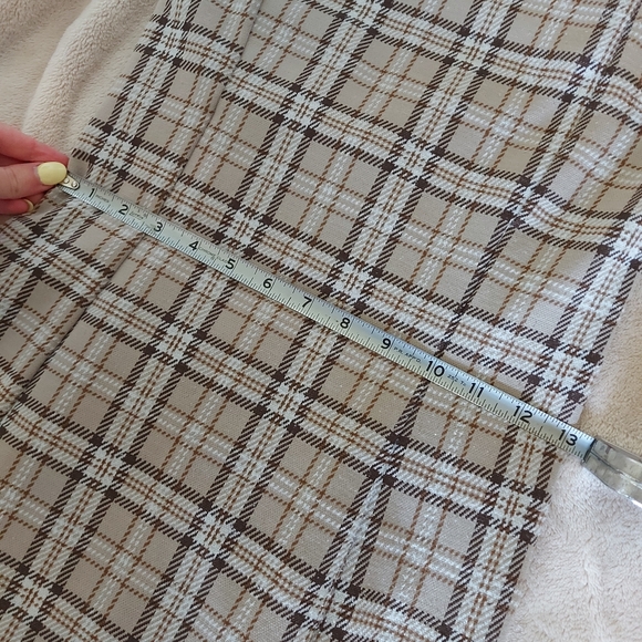 Brown Plaid Mini Dress - Picture 5 of 6